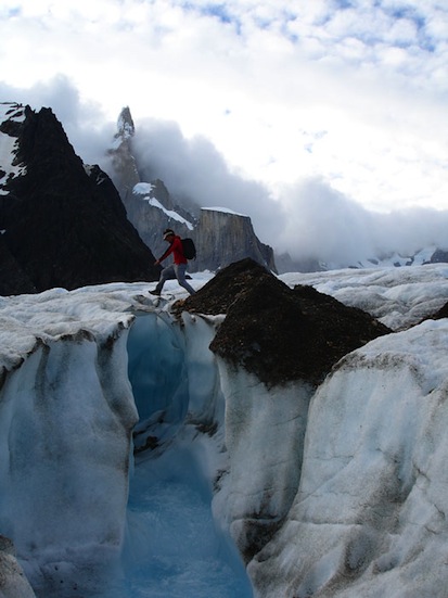 Exploring glaciers on Patagonia's Icefield near Cerro Torre