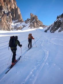 The Haute Route - Guided Hut Skiing in the Alps 1 Nearing the Col du Chardonnay.