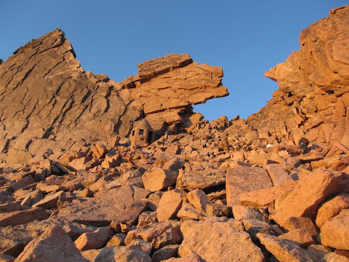 Hikers on Long's Peak - the Keyhole