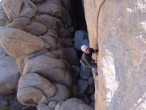 Climber in Joshua Tree