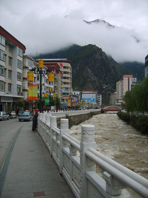 Locals in the Tibetan town of Tagong