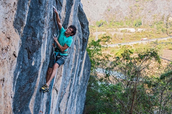 Limestone Cliff Climbing in Laos