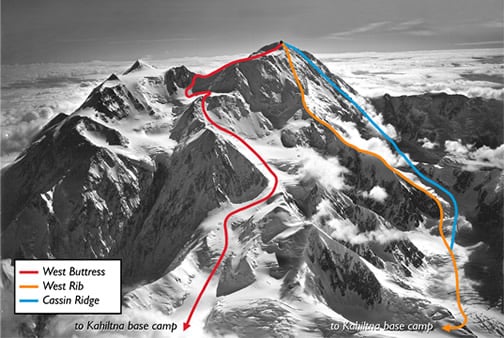 Denali Route Photo-diagram