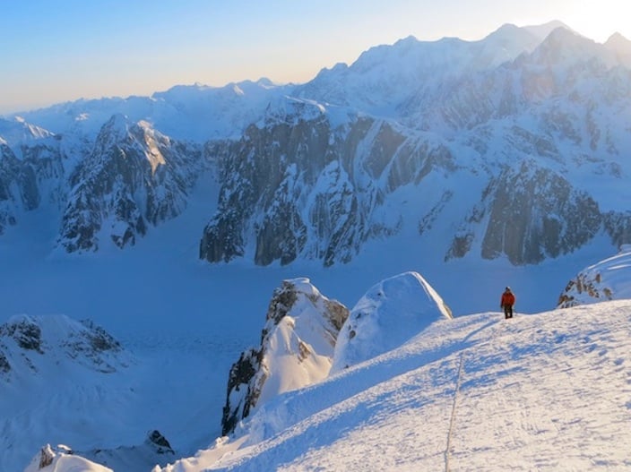 Near the summit of the Moose's Tooth