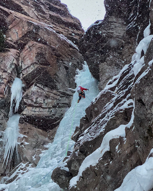 Snowy Ice Climb