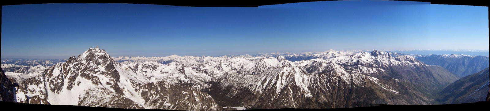 Route Profile: North Ridge of Mt. Stuart, 5.7 - 5.9, IV 6 pano Stuart North