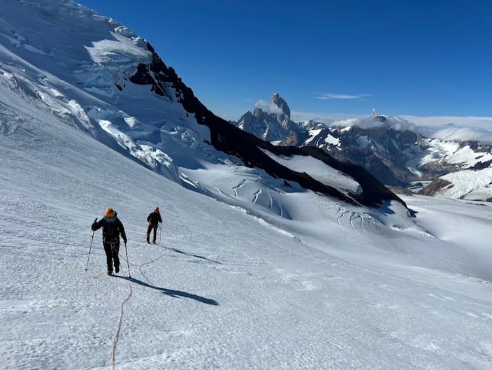 Travel across glacier