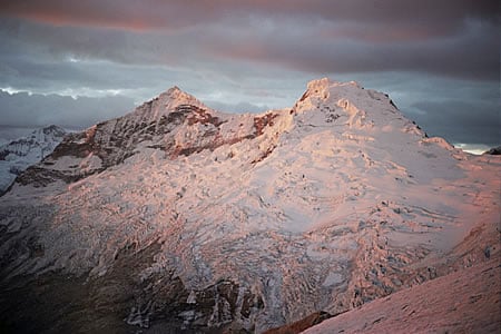 Alpenglow from high on Toqllaraju
