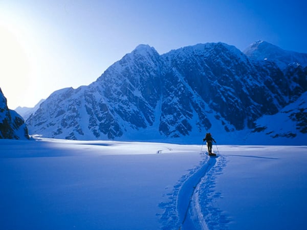 Skiing toward Peak 11