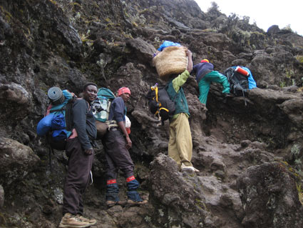 Porters on the Barranco Wall.