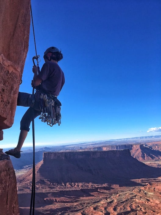 Rappelling Castleton Tower