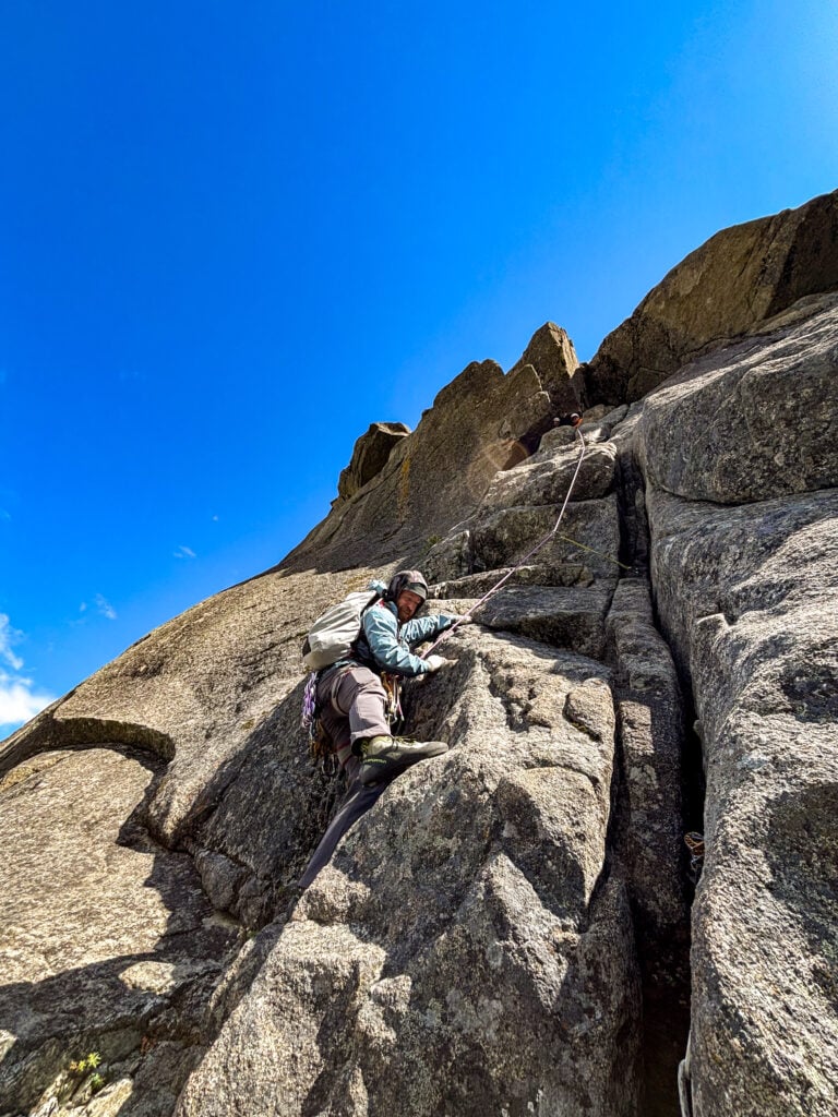 Climber on a rock route during an Alpinism 2