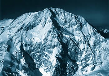 S. Face of Denali with the Cassin Ridge in center
