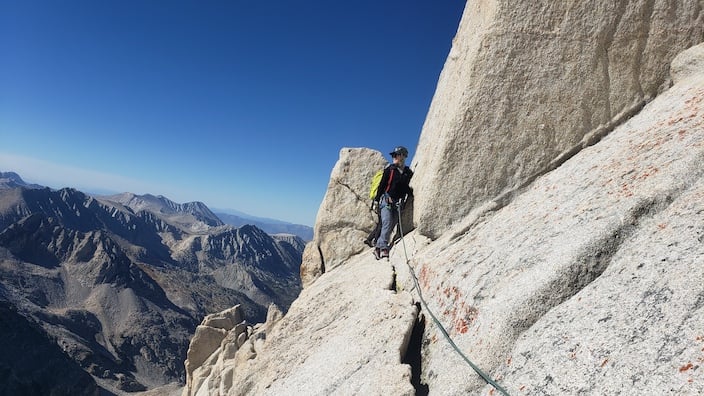 Traversing on Bear Creek Spire