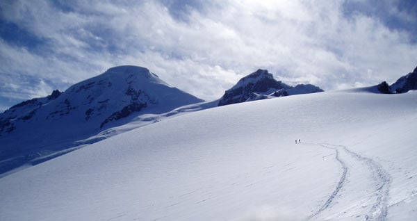 Skiing on Heliotrope Ridge, Mt. Baker