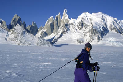 Sled pulling on the Patagonia Icecap