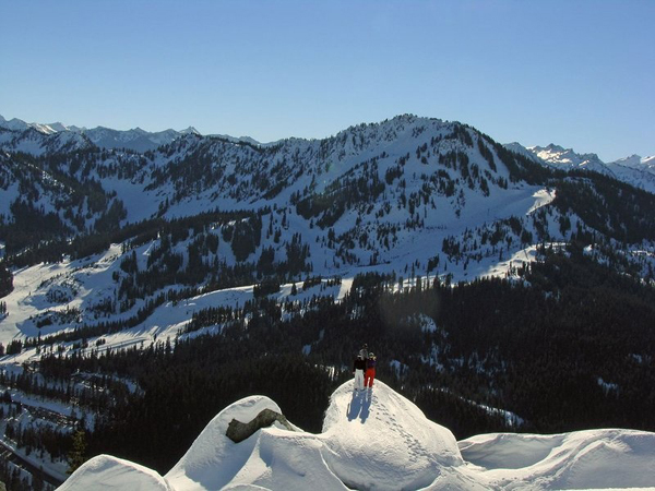 A view of some of the terrain we explore on snowshoes