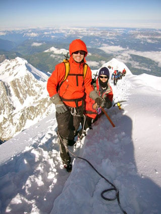 Climbing Mont Blanc in cold