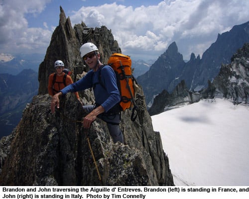Father and Son in the Alps: Climbing the Alps Trilogy 7 traversing the aiguille d'entreves