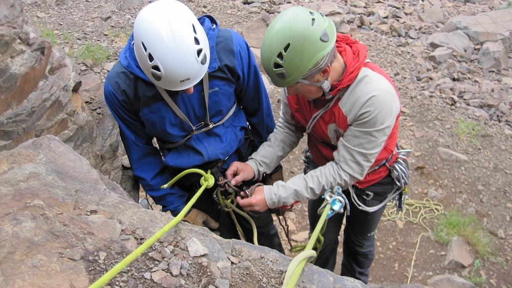 in Frenchman Coulee, WA during an American Alpine Institute rock rescue program