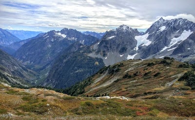 The Untold Story of North Cascades National Park 2 view from Sahale Arm 28note the trail in center right292C North Cascades National Park