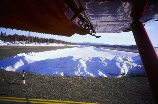 Taxiing out on the main landing strip and cleared for take-off.