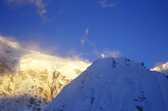 Denali Base Camp 16 The lower West Ridge of Mount Hunter with the Landing Strip Ridge in the foreground.