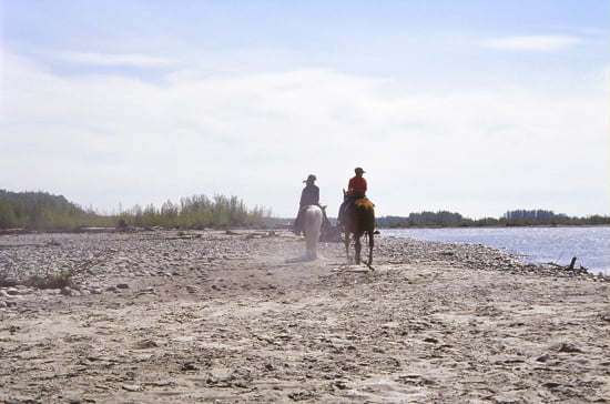 AAI climbers on a horseback tour after having returned from the mountain.