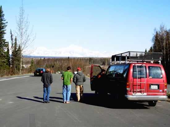 Just before we get to Talkeetna we stop for a quick stretch and our first view of the Alaska Range.