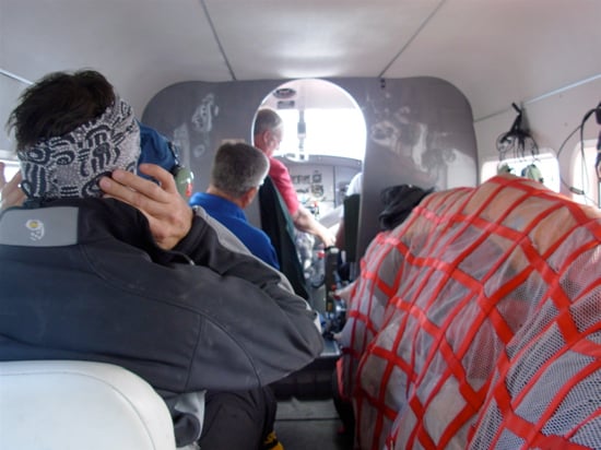 Aboard a K2 Otter and headed for Base Camp.