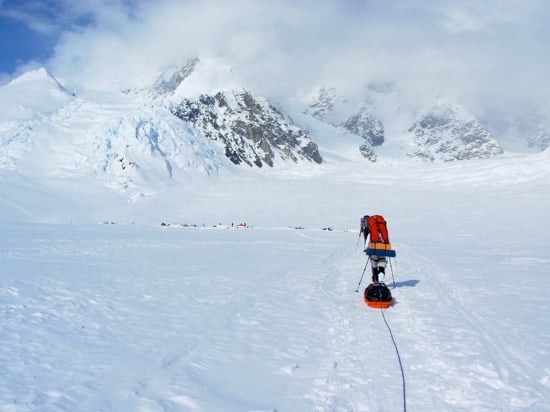 Lower Kahiltna Glacier 18 Camp 1 at 7800 feet just below Ski Hill.