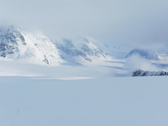 Looking back down the main branch of the Kahiltna.