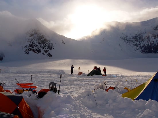 Late evening light at Camp 1.