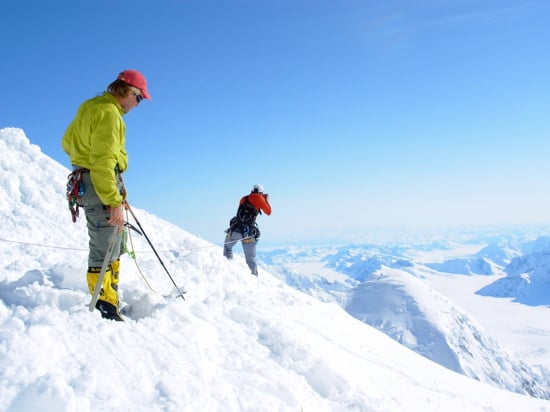 A rope team moves in for a closer look at the 'Edge.'