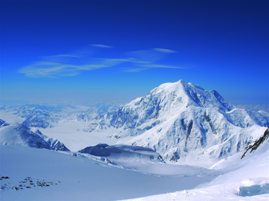 Mount Foraker and Spider Clouds from the edge.
