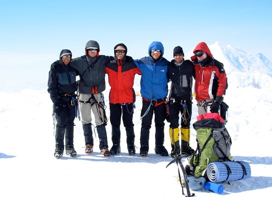 An AAI team getting ready to leave 14 Camp for summit bid.