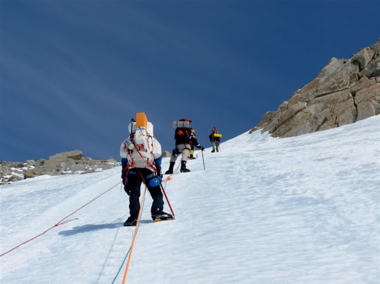 The Fixed Lines and the Ridge to High Camp 21 Nearing the top of the fixed lines.