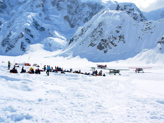 Denali Base Camp 9 The head of the Kahiltna landing strip from Base Camp.