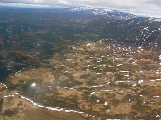 Approaching the foothills at the base of the Alaska range 50 air miles from Talkeetna and 25 air miles from Base Camp.
