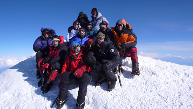 On the summit at 20,320 feet.
