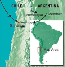 Aconcagua Expedition - Upper Guanacos Traverse 2 Aconcagua - Map