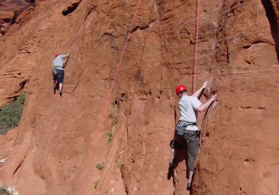 Climbing at the Cowlick Crag