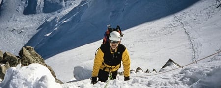 Guided Alpine Climbing in the French Alps/Chamonix 4 Heading up the Northwest Face of Mont Blanc du Tacul.