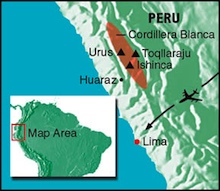 Peru - Chopicalqui Expedition 1 Peru, Toqllaraju - Map