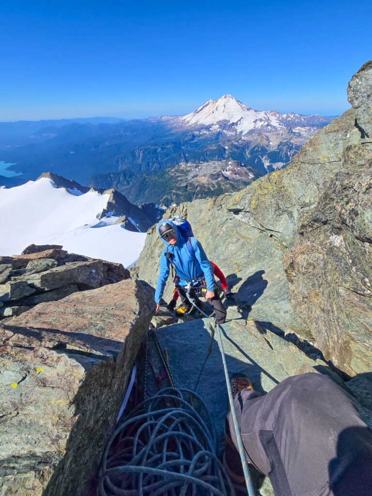 Climbers reach the summit of Mt. Shuksan on an American Alpine Institute mountaineering program