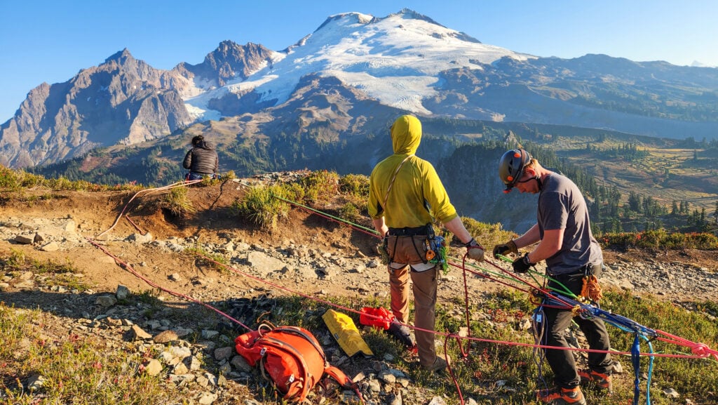 Get mountain rescue training in the North Cascade mountains on an American Alpine Institute rope rescue program