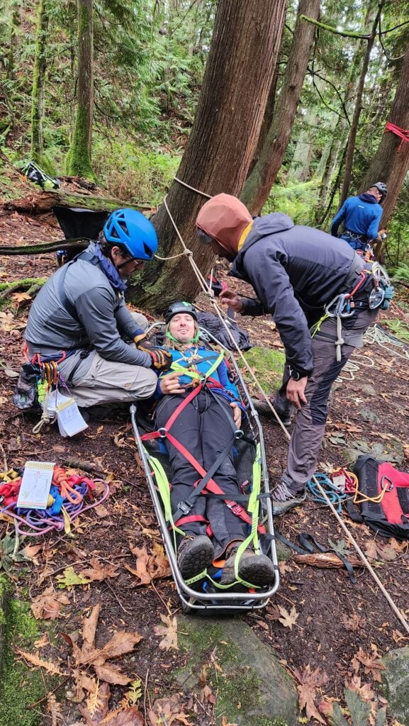 Students learn hauling systems as part of the American Alpine Institute rope rescue course