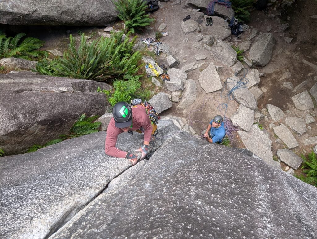 Lead climbing practice in Squamish