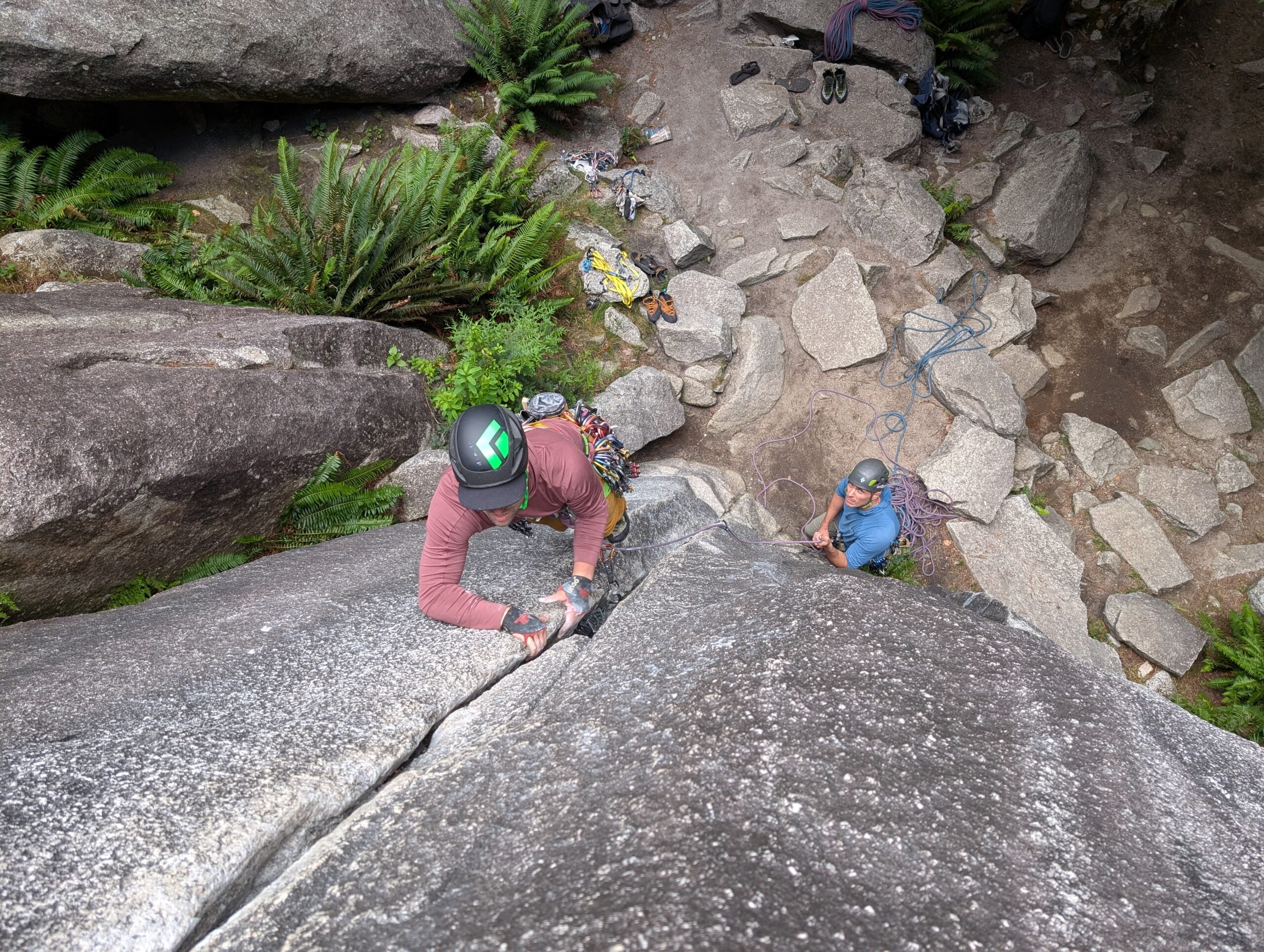 Lead climbing practice in Squamish