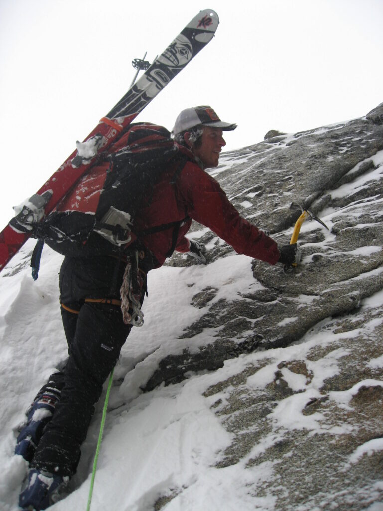 Mixed Climbing with Skis
